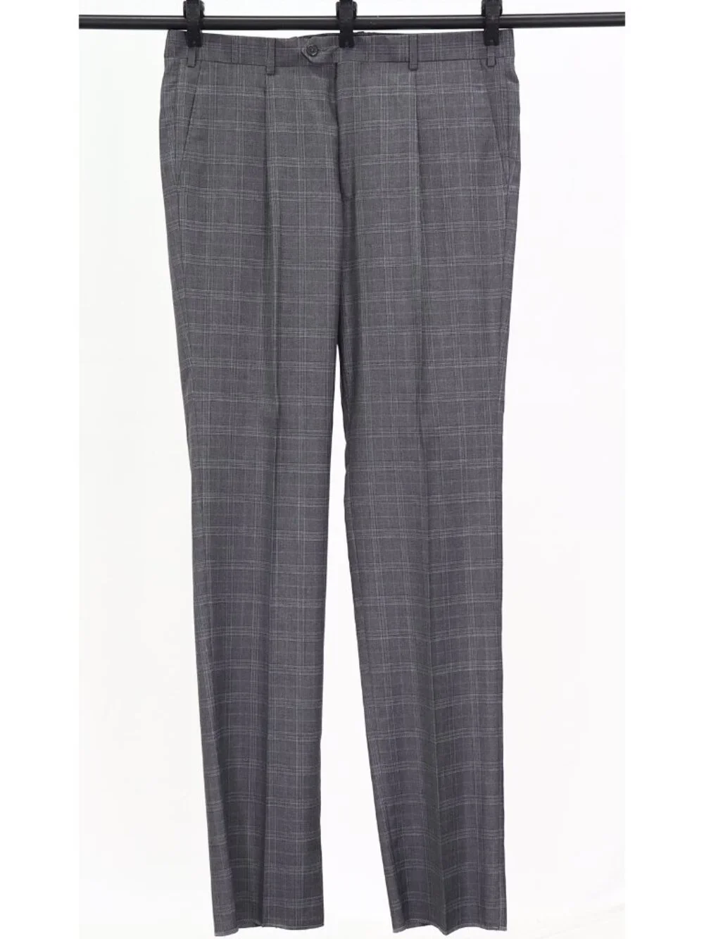 Dunhill 46L 38 Gray Full Suit 3-Button Check R942